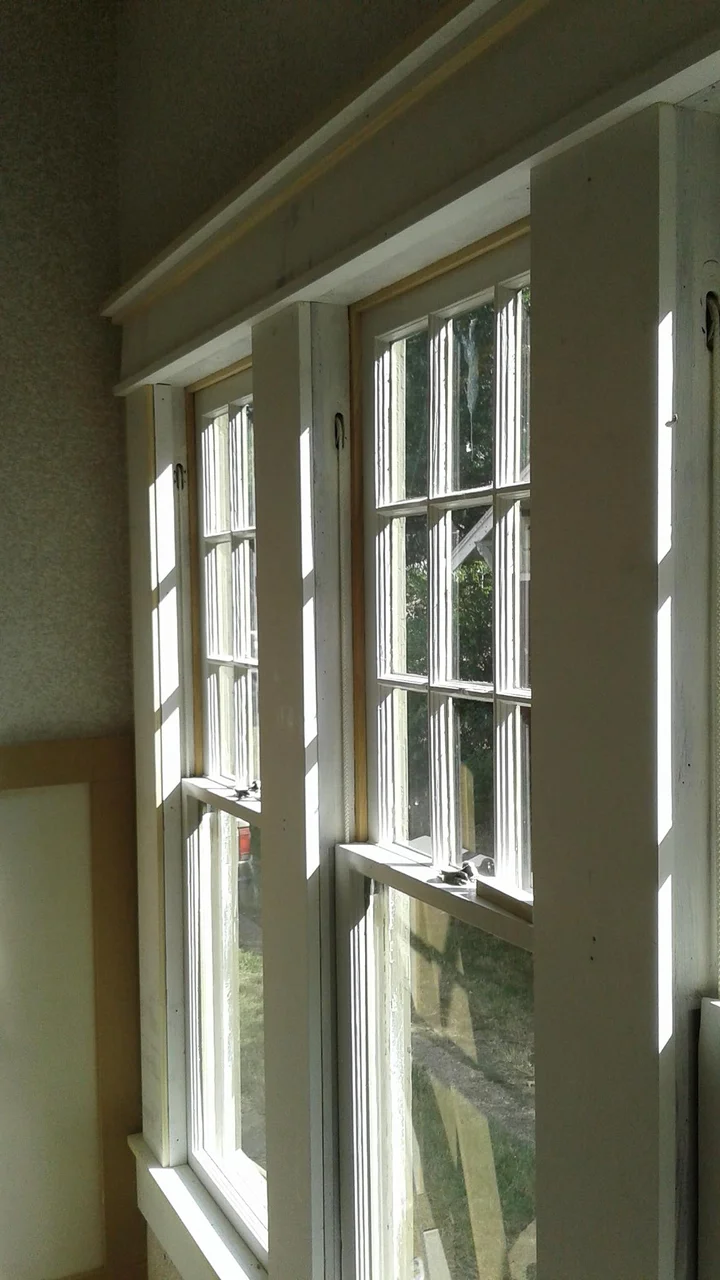 The restored multi-light window seen from the interior.
