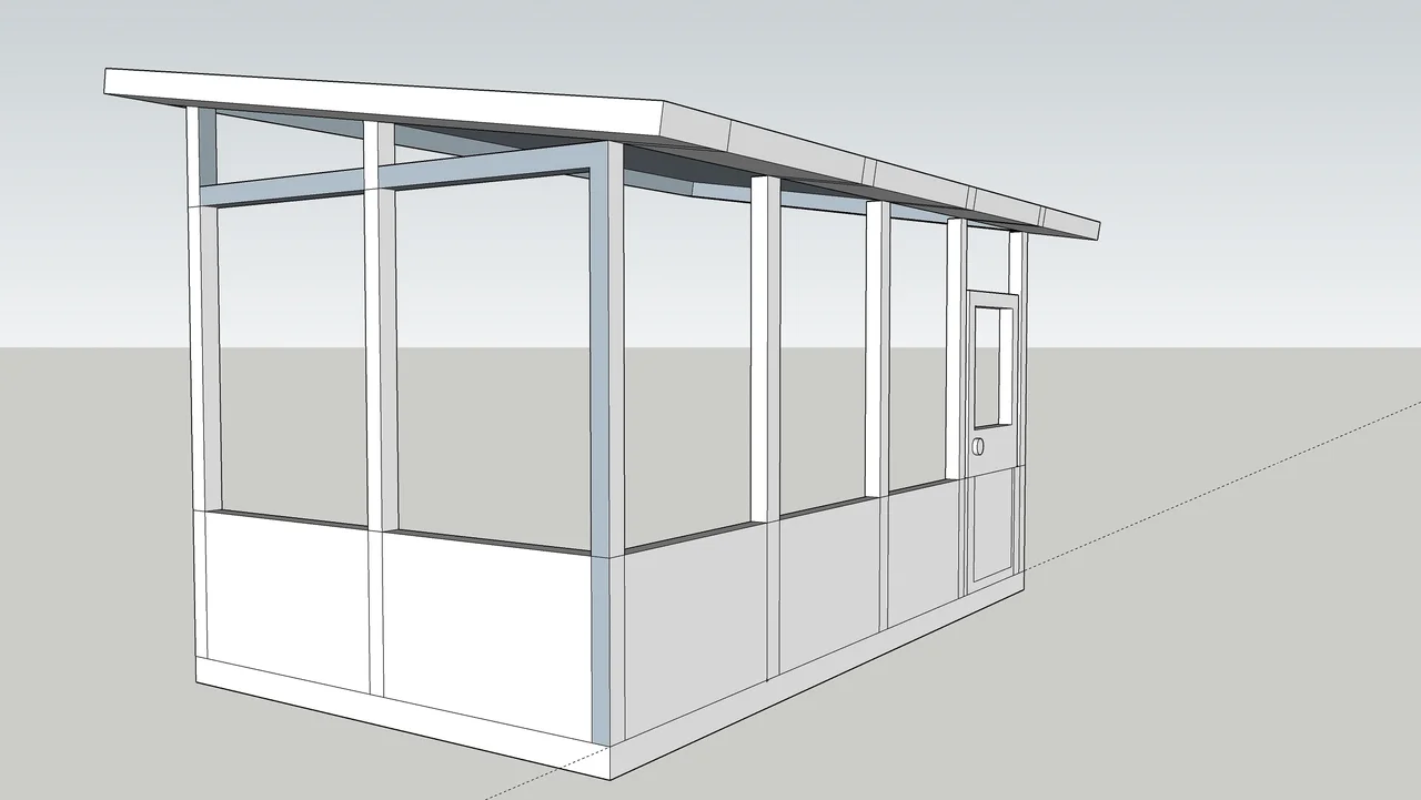 A SketchUp design model of the proposed screened porch addition.